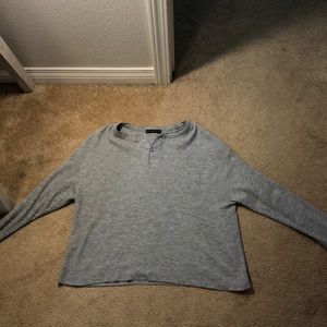 Grey Waffle Knit Long Sleeve